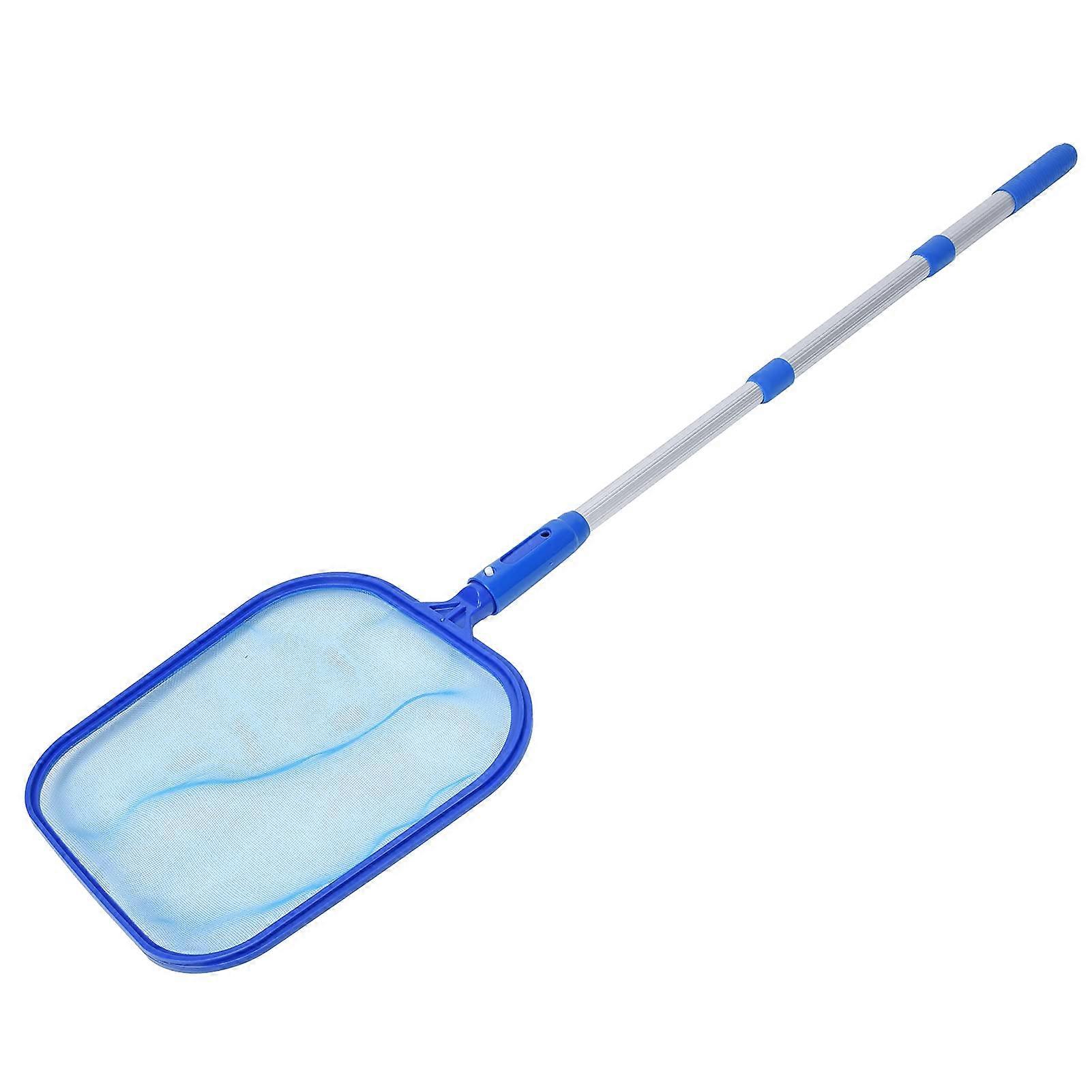 Pool Skimmer Net with 3Section Telescopic Pole, Dual Function Leaf Strainer for Swimming Pools