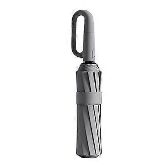 Paraply med ringspænde – Reflekterende, vindtæt, automatisk reversibel og bærbar, foldbar paraply til regn/sol, kompatibel med ringspændesystem
