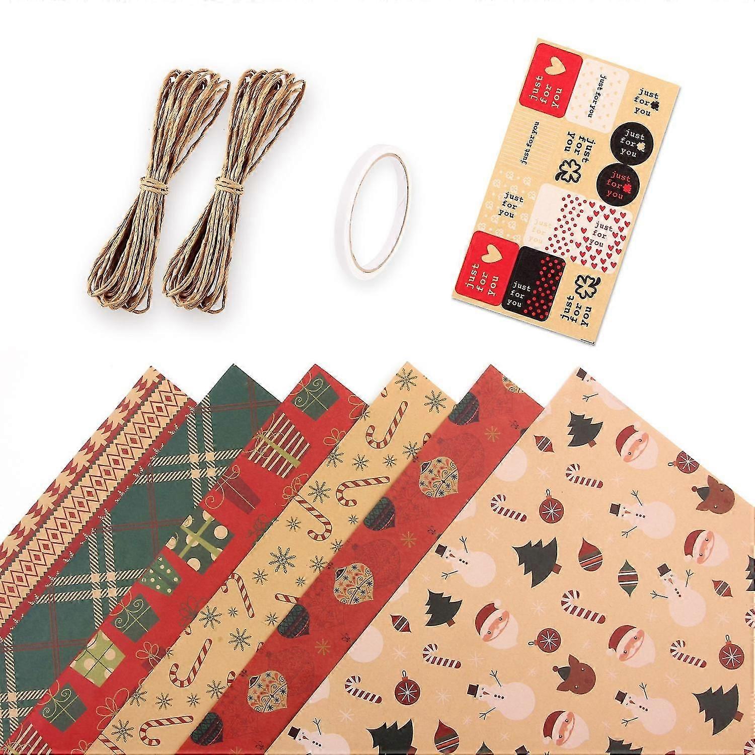 6Pcs Gift Wrapping Paper Universal Multi-function Wear Resistant Foldable Festive Wrapping Packing P
