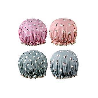 5 Pcs Shower Cap Swimming Cap For Women Waterproof Reusable Double Layer Hair Cap For Girls Women