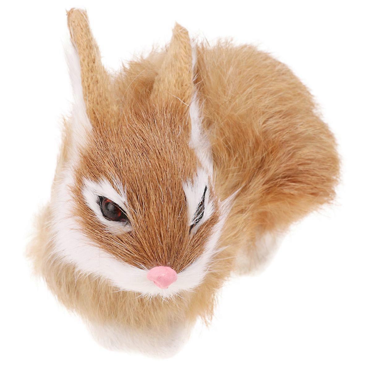 Simulation Plush Rabbit Mini Plush Rabbit for Decoration 1Pcs Khaki