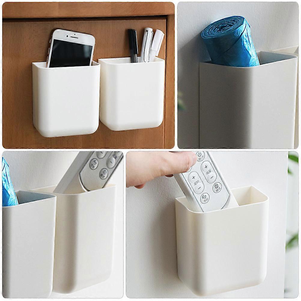 Wall-Mounted Remote Control Storage Box for Storage 1Pcs White Holder