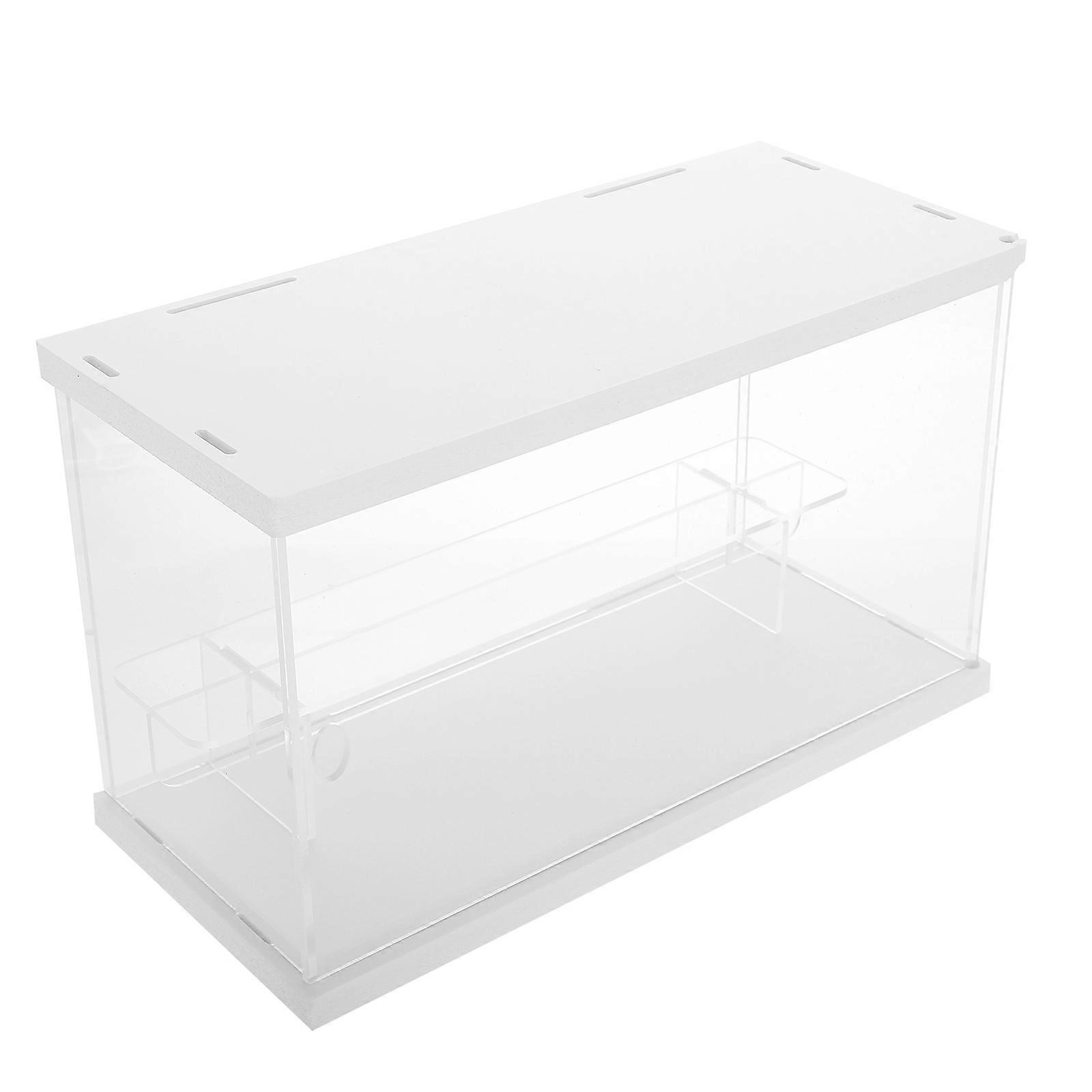 White Acrylic Display Case Multi-Layer Display Box for Home 2Pcs Set