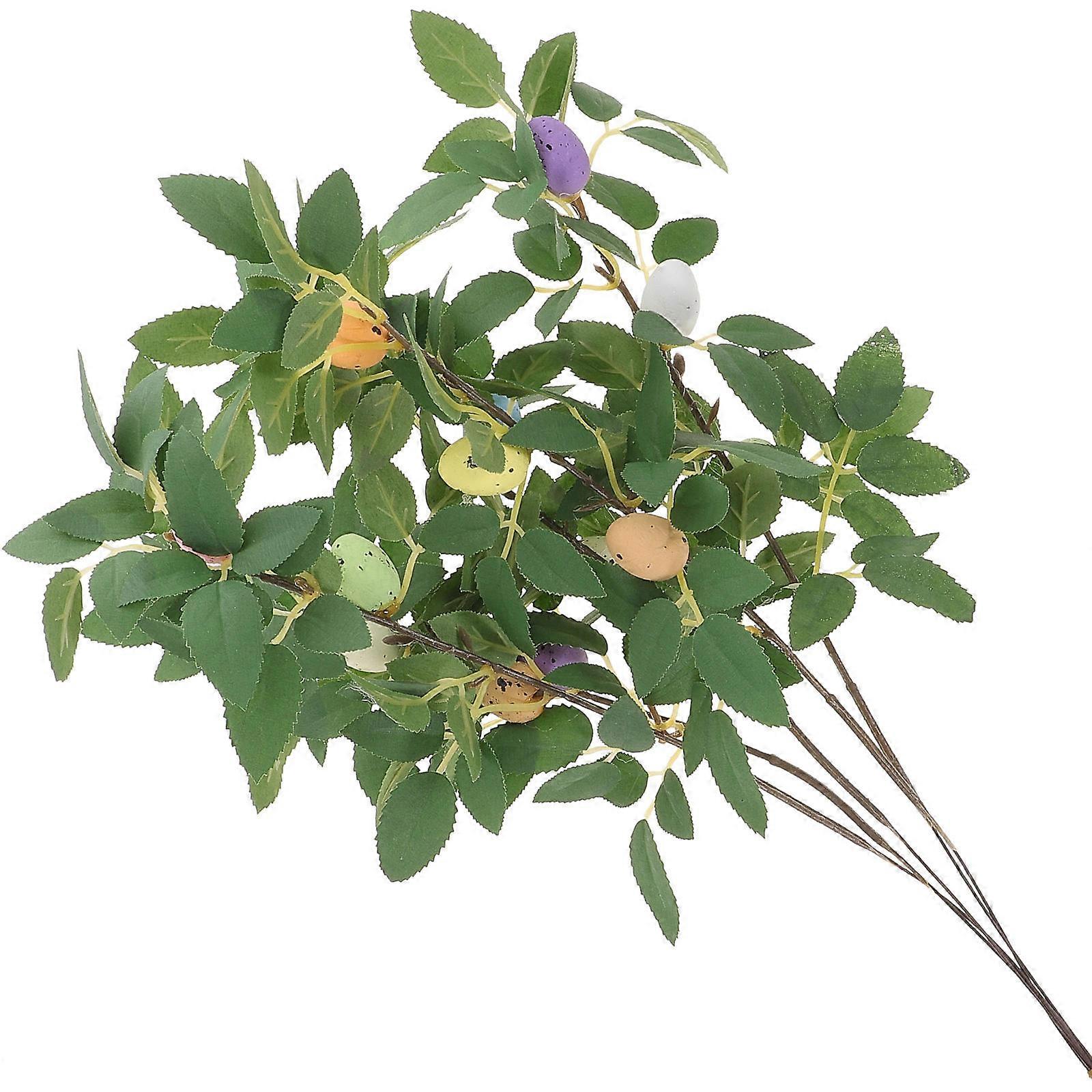 Green Artificial Easter Egg Branch for Decoration 5Pcs Easter Egg Branch Picks