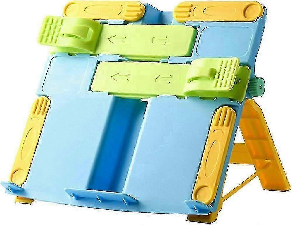 Foldable Adjustable Reading Book Stand Holder, Portable Hands-Free Desktop Text Document Copy Document (Blue)