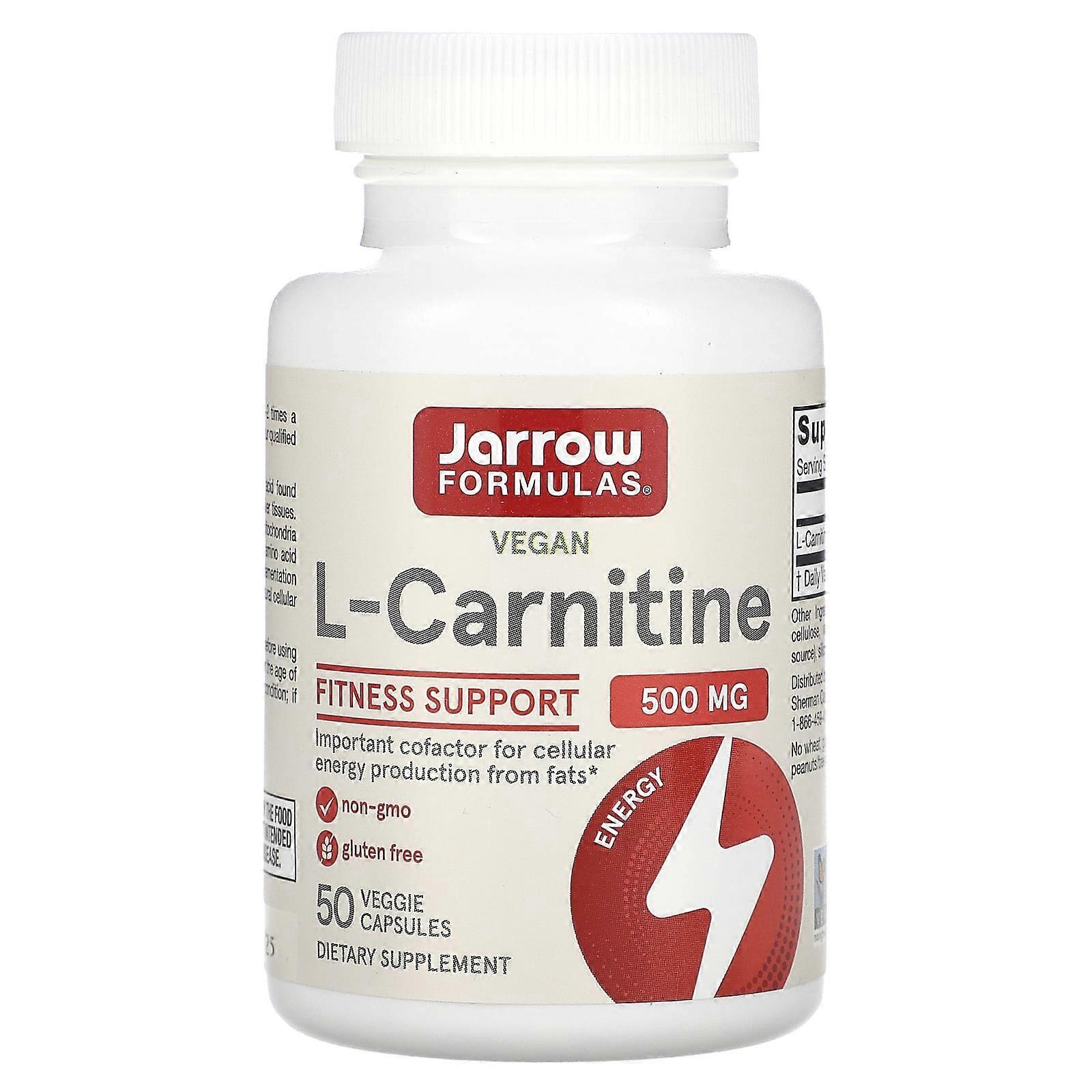 Jarrow Formulas, L-Carnitine, 500 mg, 50 Veggie Capsules