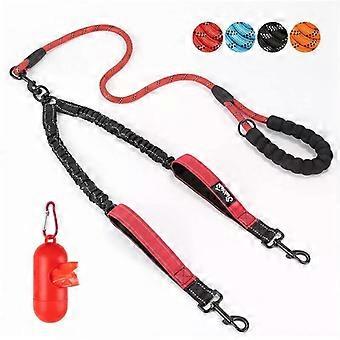 20-35 Inches Outdoor Dog Training Lead Strong Tracking Dual-Handle Bungee Leash