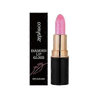 Shimmering Lip Gloss, Pinkish-Purple Diamond Finish, Smooth Moisturizing Texture, Easy Application, Natural Shine