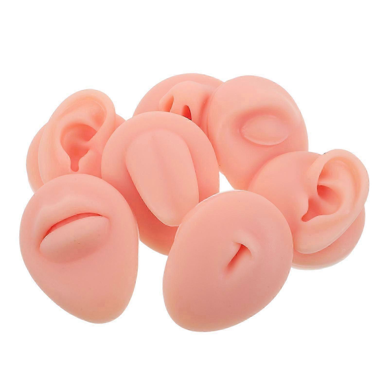 Silicone Piercing Kit Practice Piercing Training Sessions Training Tool Beige Soft Silicone Material 1Set