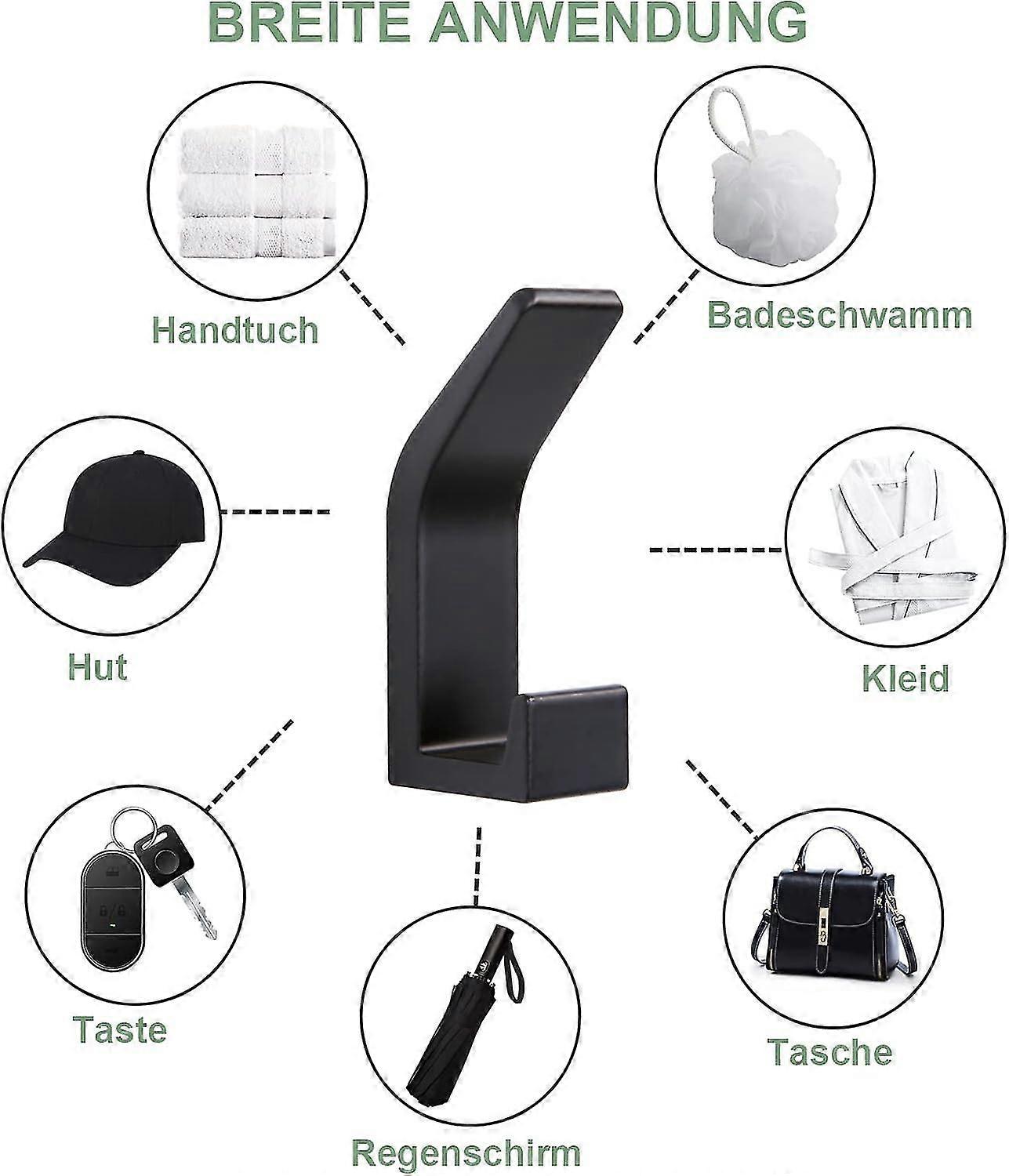 black self-adhesive hooks, hooks only, double-ended