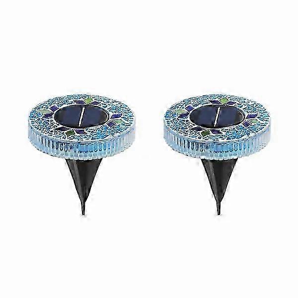 4Pcs Solar Mosaic Disk Garden Lights