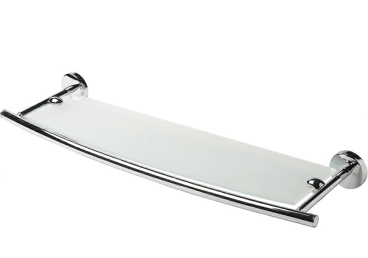 Curved Bathroom Floating Glass Shelf