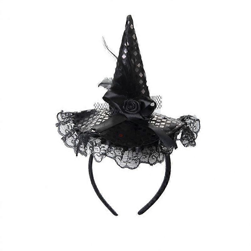 Lace trim large sequined hat