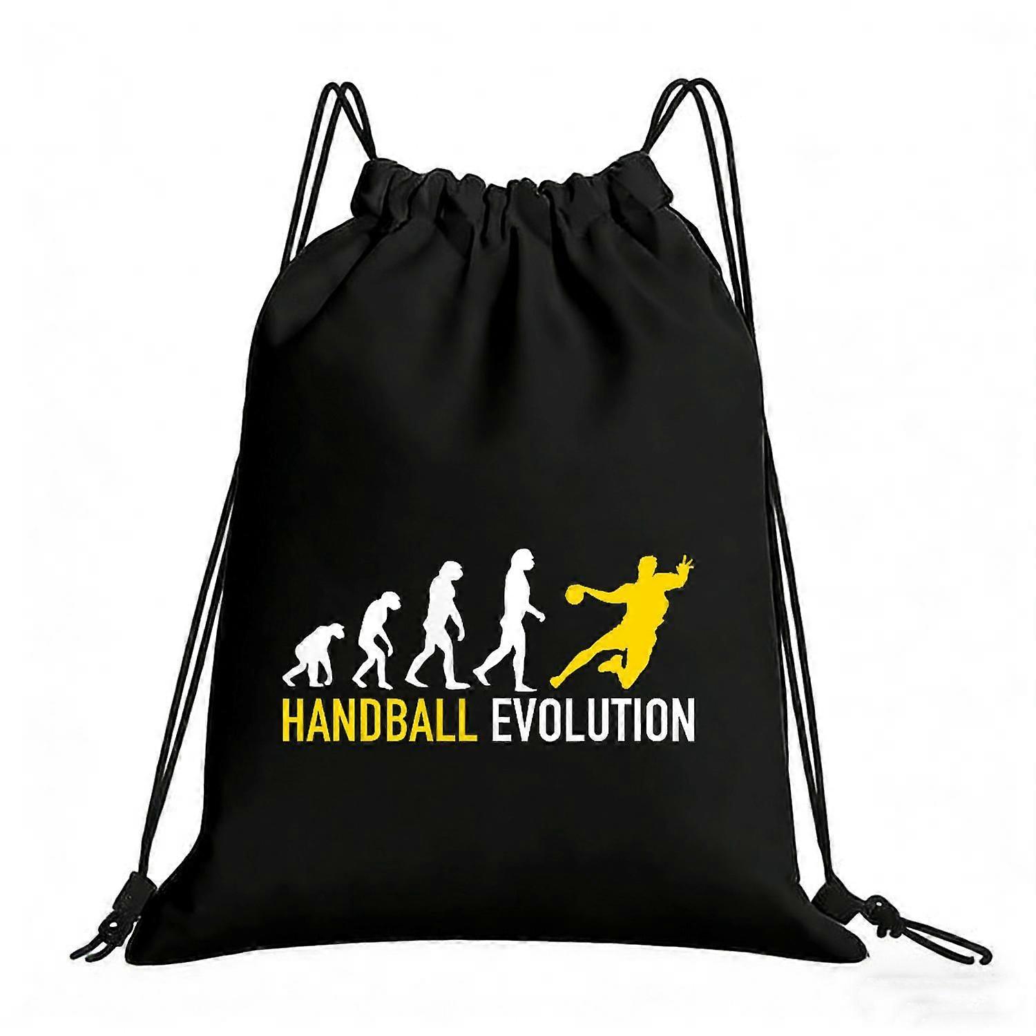 2D Flat Drawstring Bag, Handball Player Evolution Version, Blue Outdoor Adventure Adjustable Drawstring Backpack-Cqazw