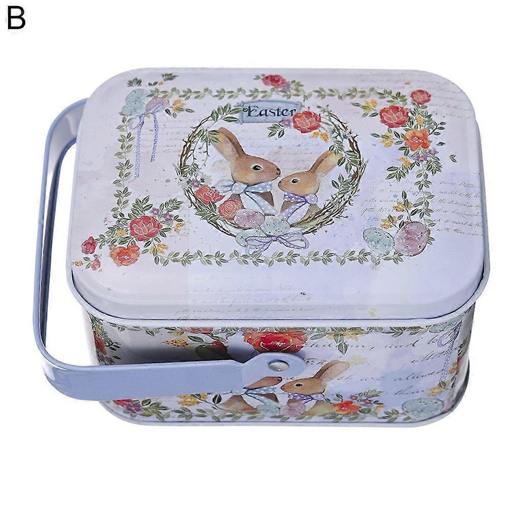 Cartoon rabbit pattern candy box, good sealing, retro multi-function with handle
