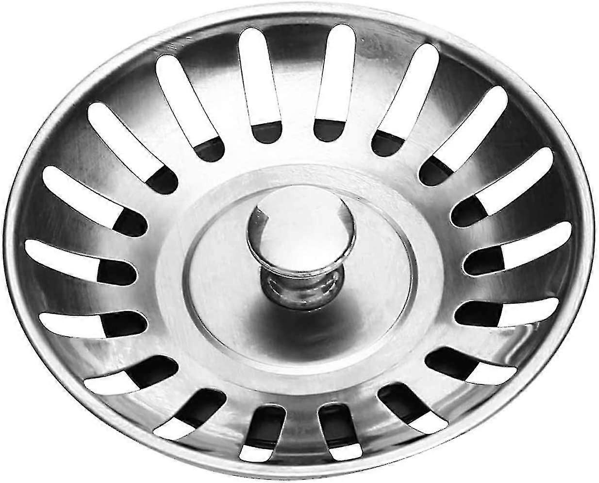 Stainless Steel Kitchen Sink Filter Plug, 80mm Diameter Drain Strainer for Kitchen Sink