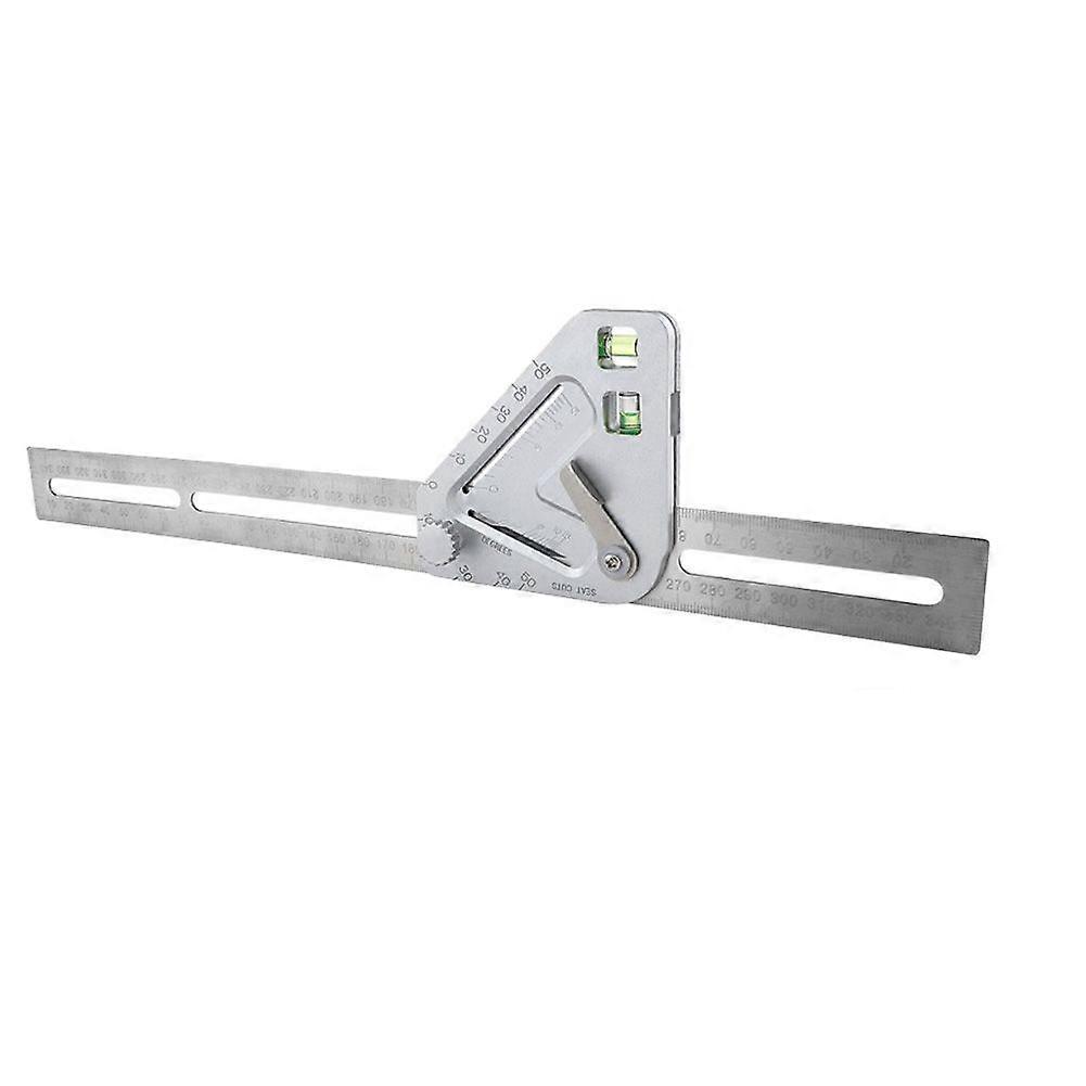 1Pcs Multi-Functional Woodworking Ruler Stainless Steel Triangle Adjustable Protractor