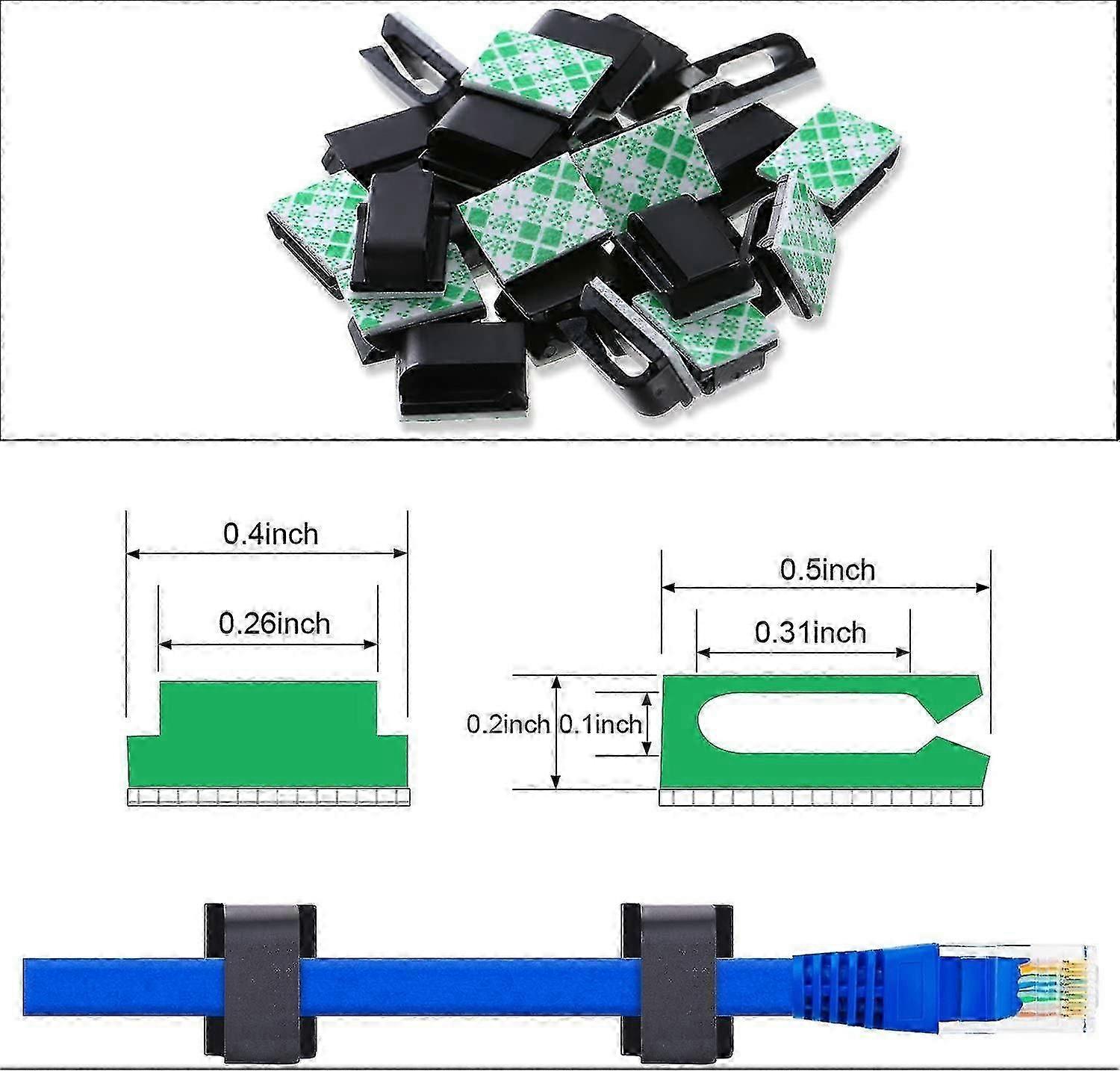 Packung mit 100 Klebekabelclips Kabelhalter