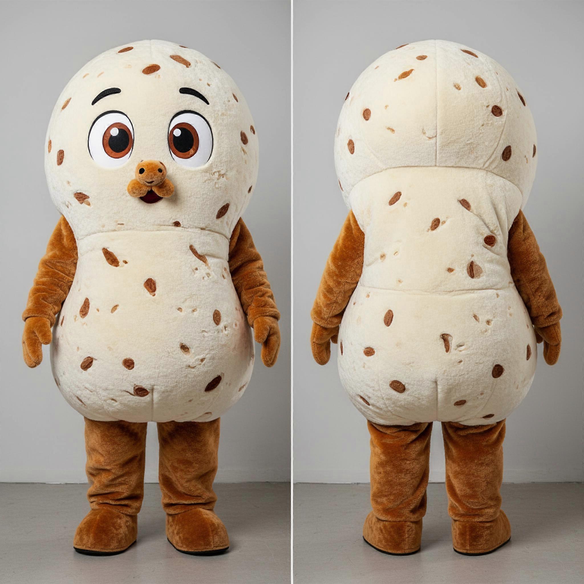 MASTICOT Creamy White Rounded Falafel Mascot