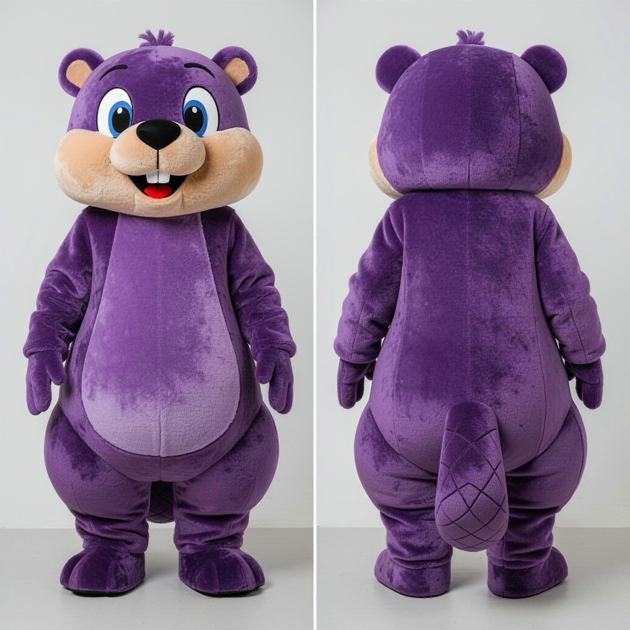 MASTICOT Purple Plush Beaver Mascot