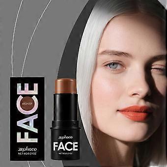 Bastão de Maquiagem e Contorno de Longa Duração Zephoco Cocoa Color: Cores Tridimensionais, Maquiagem Facial Natural e Suave.