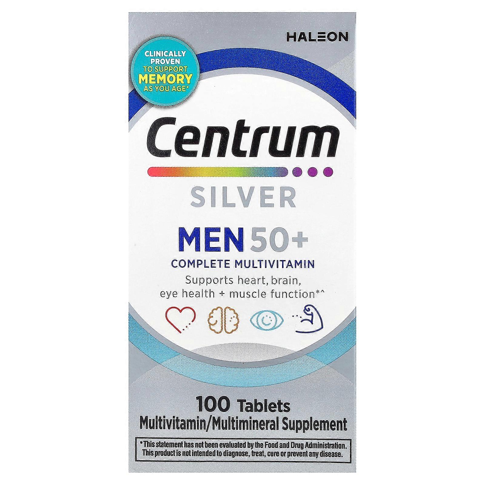 2 x Centrum, Silver Men 50+, Complete Multivitamin, 100 Tablets