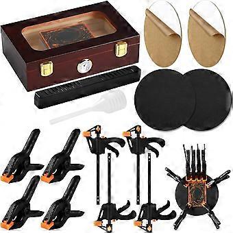 15-Piece Card Flattening Kit, Transaction Card Repair Tool Kit for Repairing Bent Cards (1 moisturizing box, 2 acrylic sheets, 4 A clips, 4 F cli441