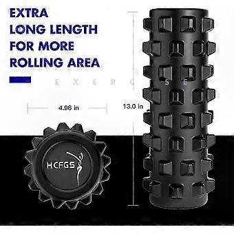 Deep Muscle Massage Roller for Yoga and Pilates, 13" Black Fitness Foam Roller