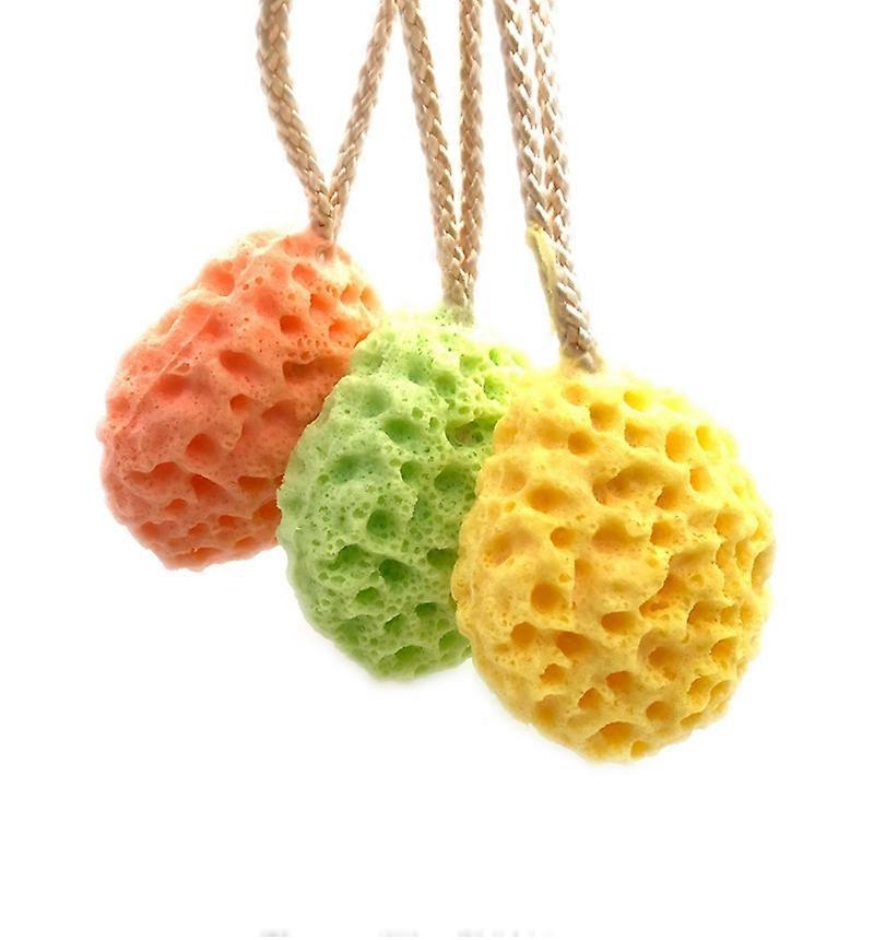 Body Bath Sponge (3pcs, yellow+green+orange)