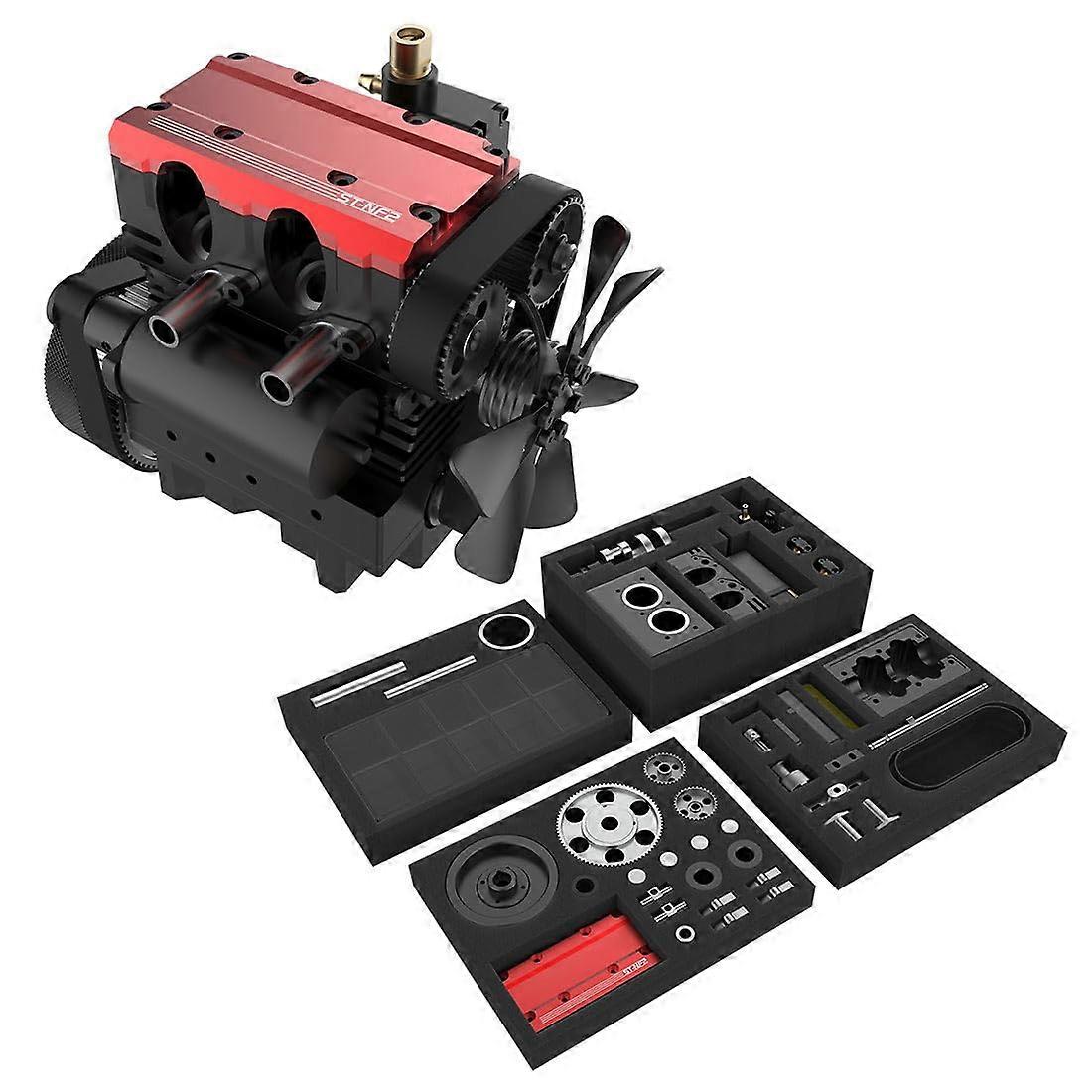 Mini Nitro Engine Model Kit STNF2 FourStroke Inline DualCylinder AirCooled Working Engine for Adults