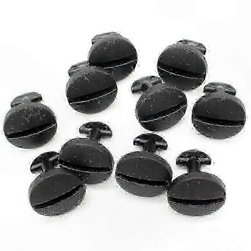10x Black Plastic Rivet Fasteners