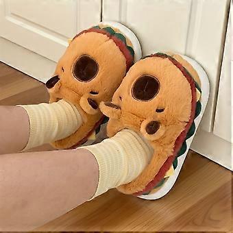 Xixitiao Fashionable Capybara Hamburger Cute, Warm Winter Indoor Slippers