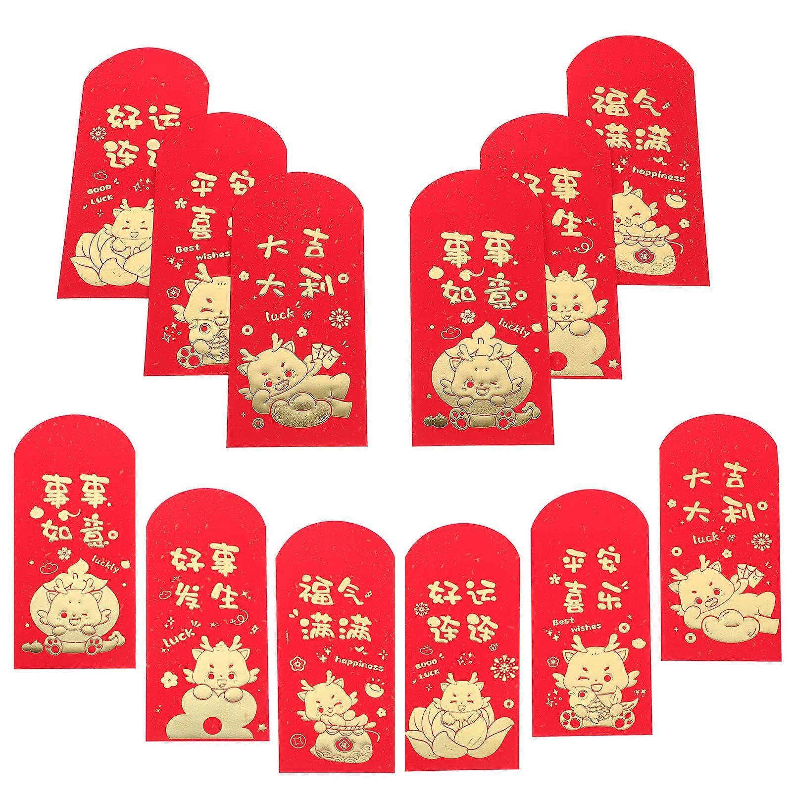 Chinese Style Red Envelope Paper Red Envelopes for Storage 18Pcs Set