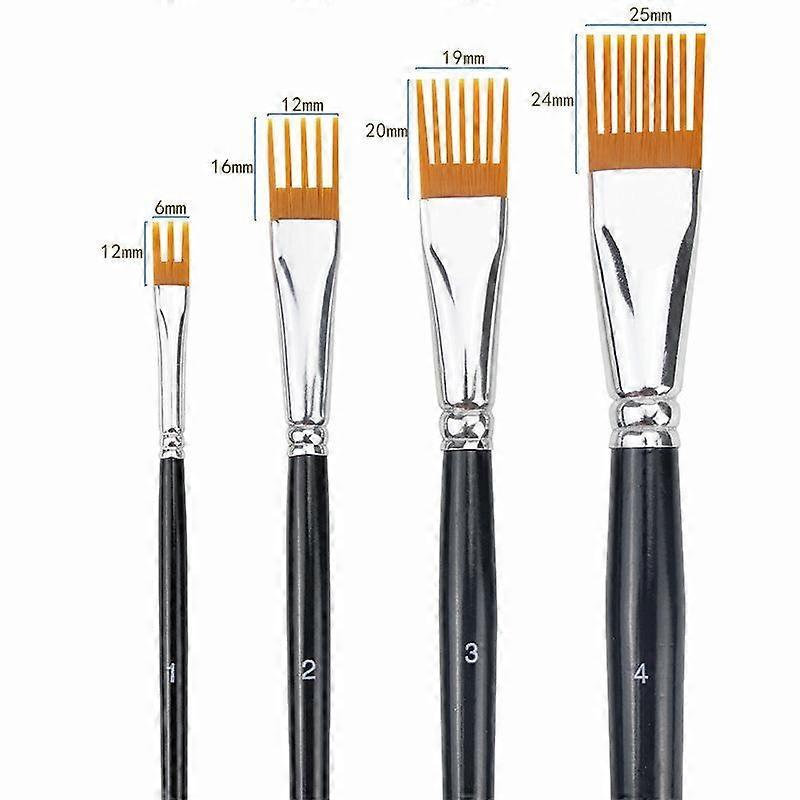 4Pcs Serrated Nylon Art Brush Set