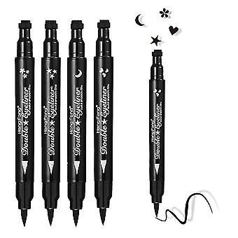 Doppelköpfiger flüssiger Eyeliner-Stift Stempel Super Slim Gel Filzspitze Hig...