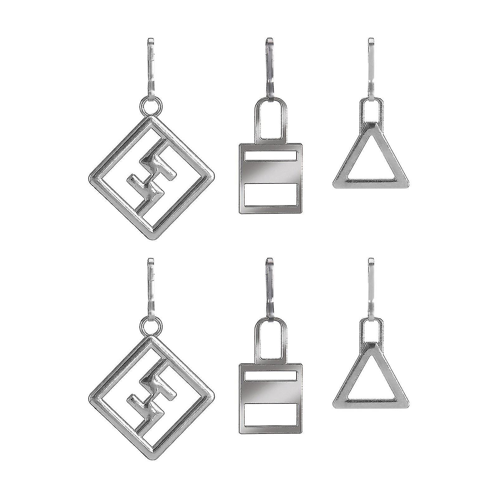 6 Pieces Zipper Pull Tab Replacement Zipper Metal Puller Slider Zipper