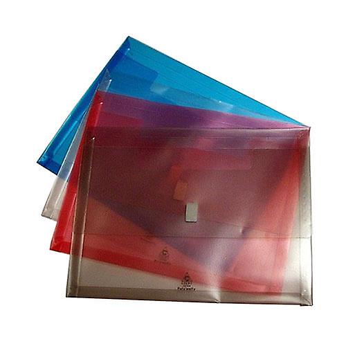 FOOLSCAP Colby Polywally Document Wallet Durable Hard Wearing Polypropylene 12pk
