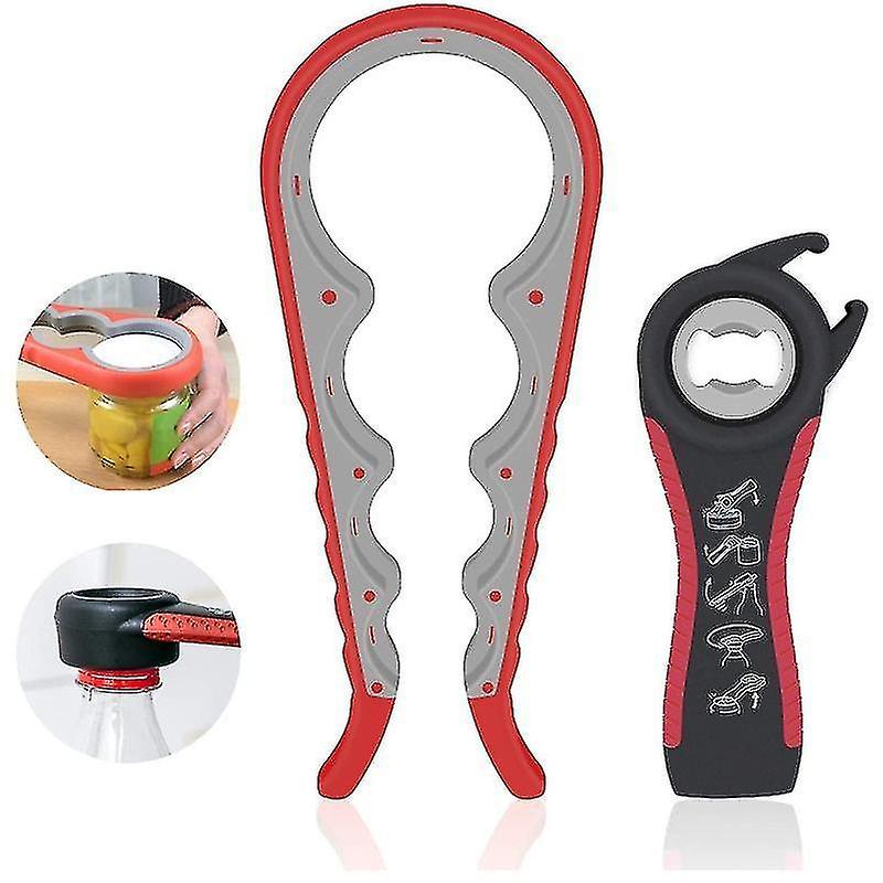 Bottle Opener, 5 In 1 Multifunctional Can Opener With Silicone Handle, Easy To Use, Suitable For Chi