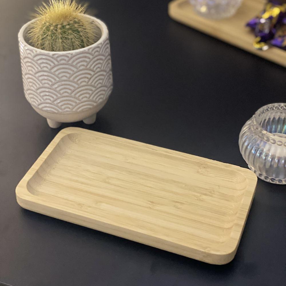 Kleines Bambustablett | Flaschendisplay Holz Servierplatte Home Küche Badezimmer