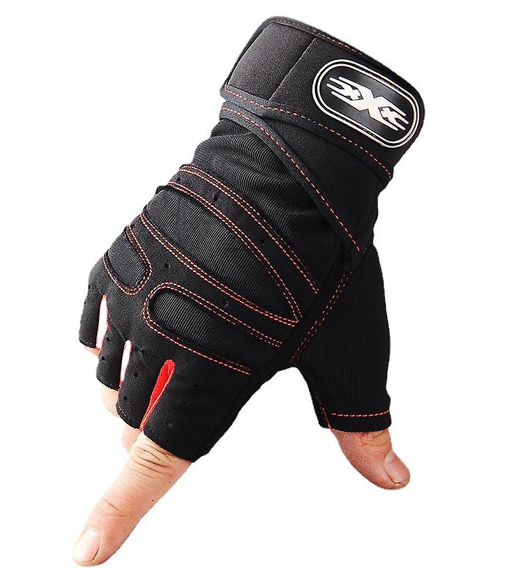 New Wristband Half Finger Gloves Thin Sports Fitness Anti-slip Shockproof Outdoor Riding Gloves