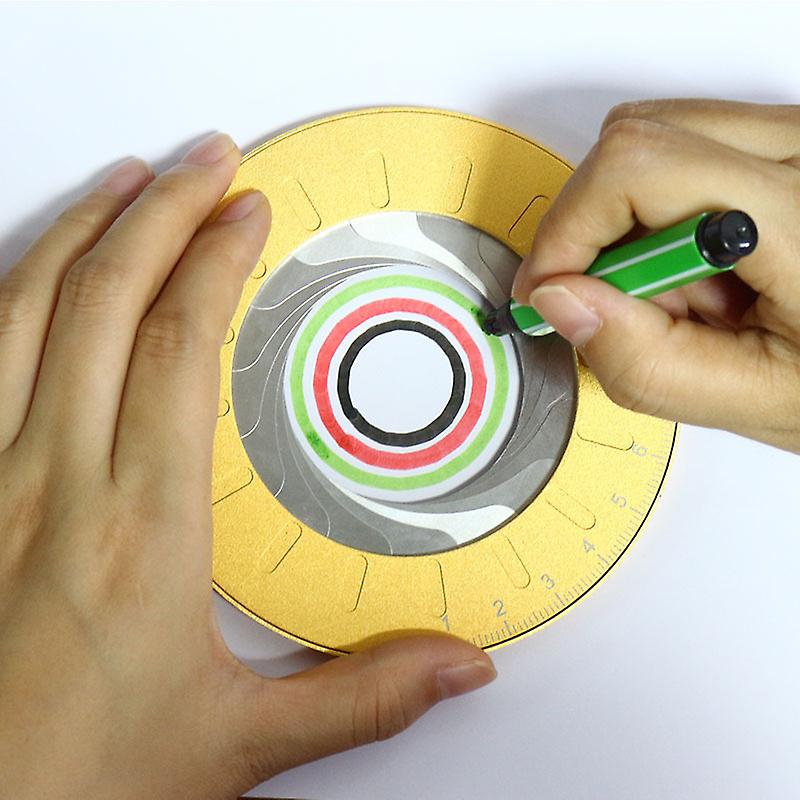 Circle Drawing Tool, Professional Adjustable Drafting Ruler Tool, Metal Otary Ruler Round Circle Pattern Ruler Measure for Drafting