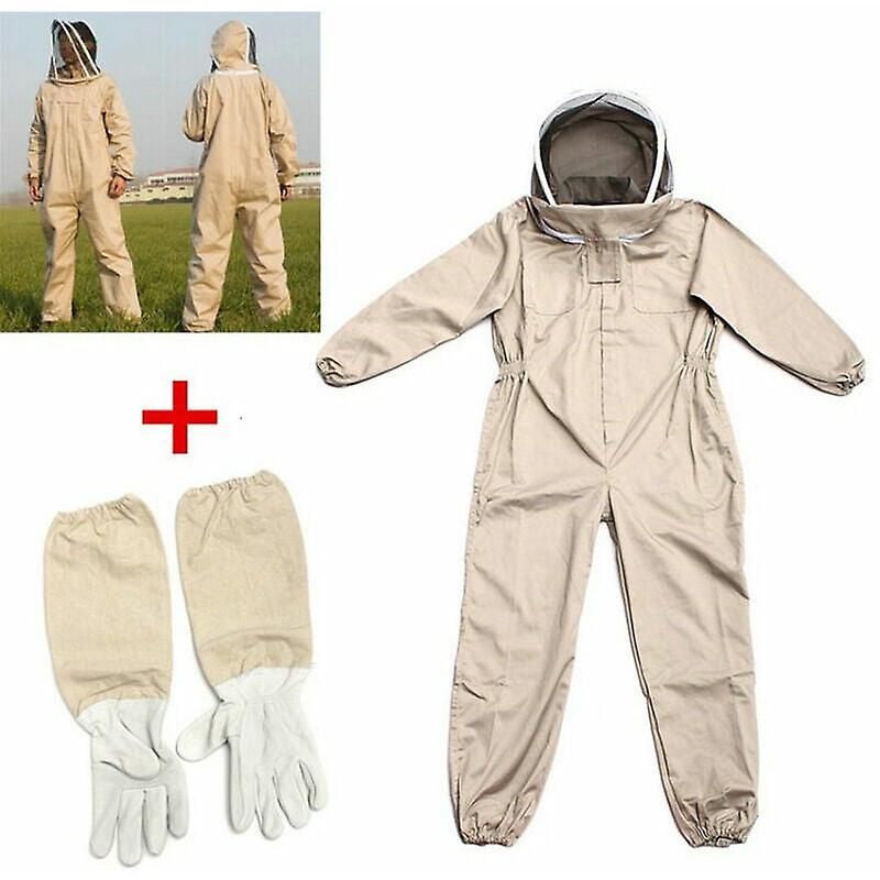 Beekeeping Suit Beekeeping Suit Professional Beekeeper Suit - with Freestanding Veil with Long Gloves - L