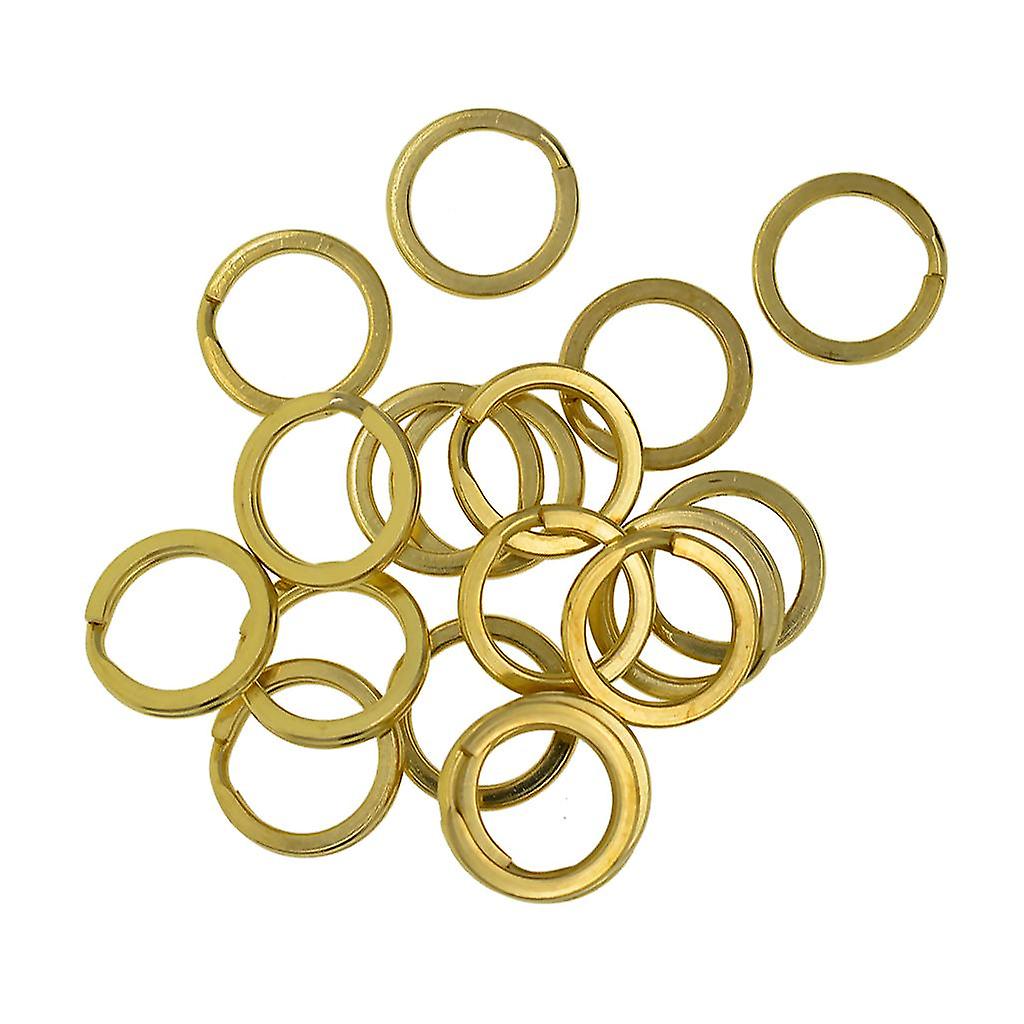20 Pcs 15 mm Flat Split Solid Brass Key Rings Keys Chain Bag Charms Clasp