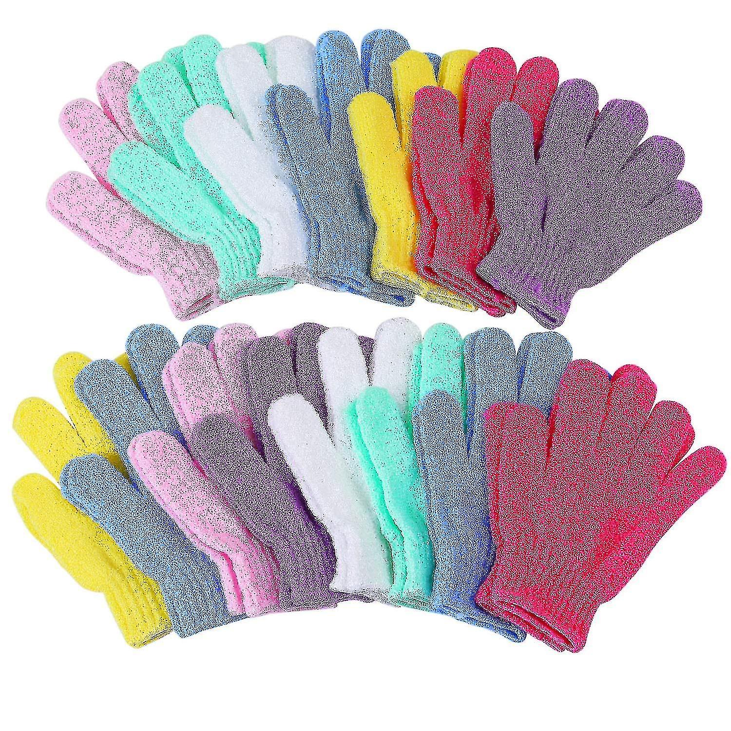 15 Pairs Exfoliating Gloves Double Sided Deep Clean Dead Skin And Improves Blood Circulation Bath Gloves-liuyue