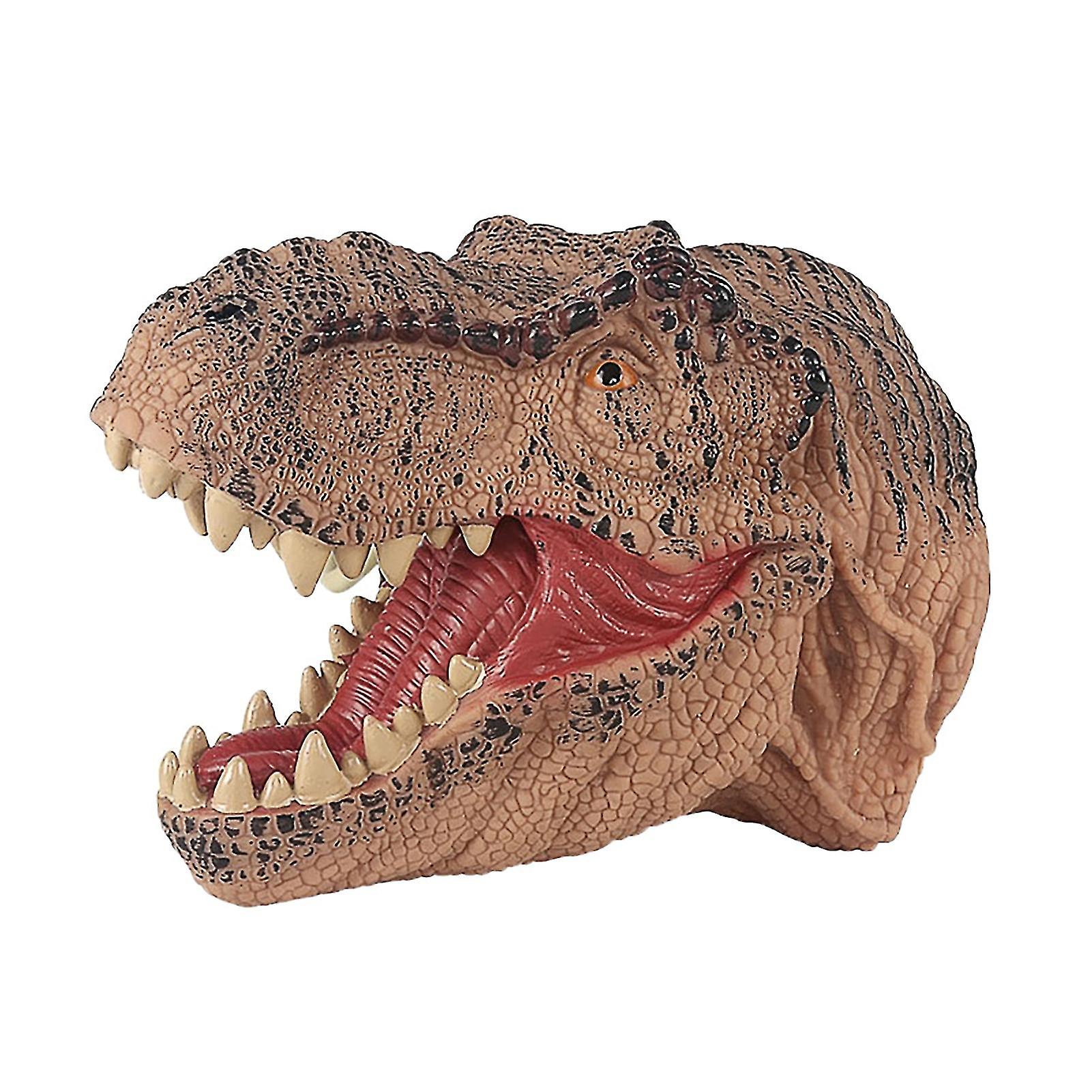 Komik Tyrannosaurus Simülasyon Yumuşak Kauçuk Eldiven Dinozor El Kukla Modeli Oyuncak