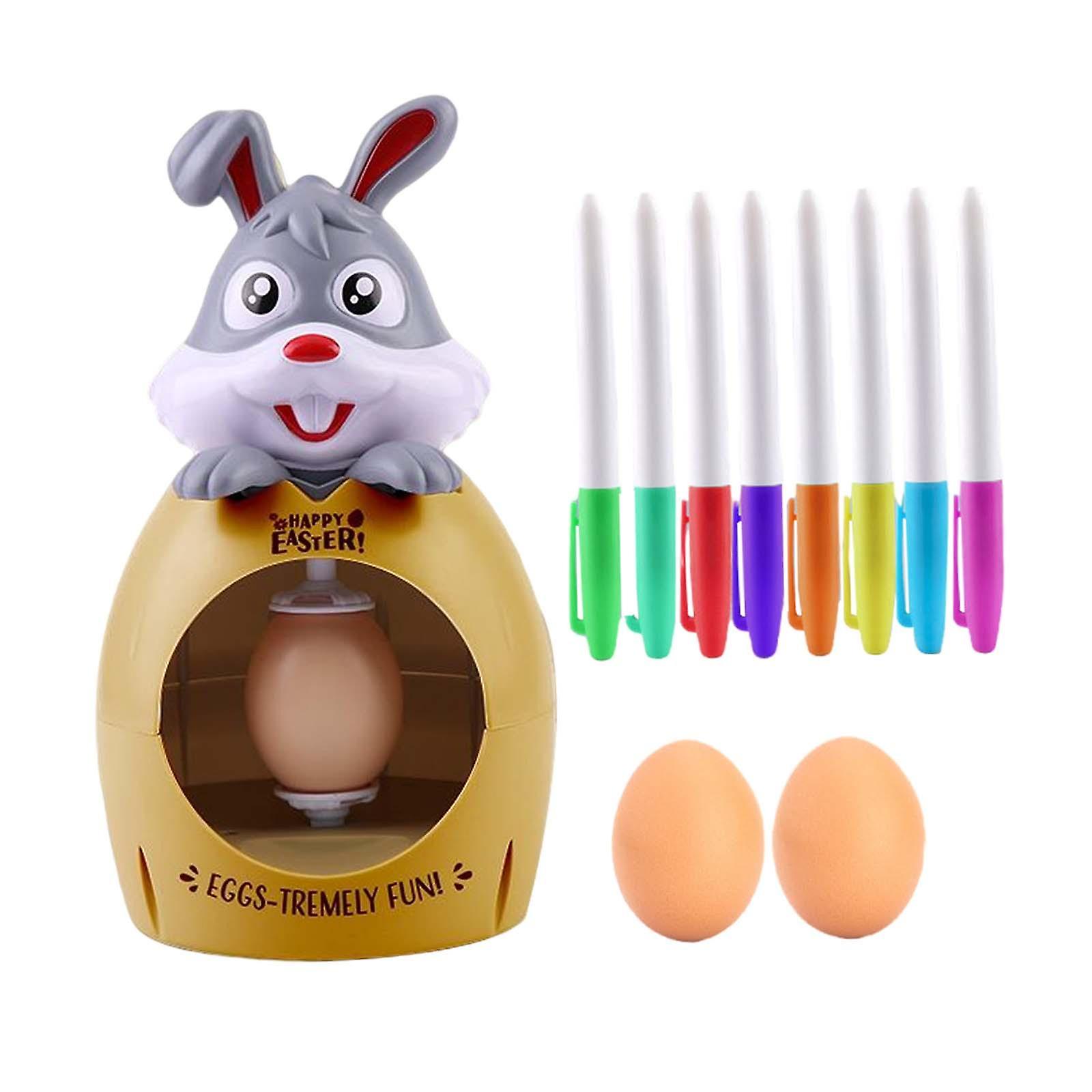 Easter Egg Painting Machine Kids Pretend Toy Easter Decoration Rabbit Shape