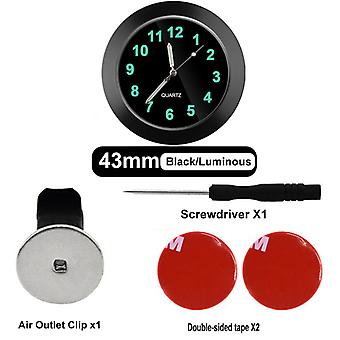 Mini Luminous Car Clock Automobiles Internal Stick-on Watch Mechanics Quartz Clocks Ornament 40/43mm Mini Digital Clock