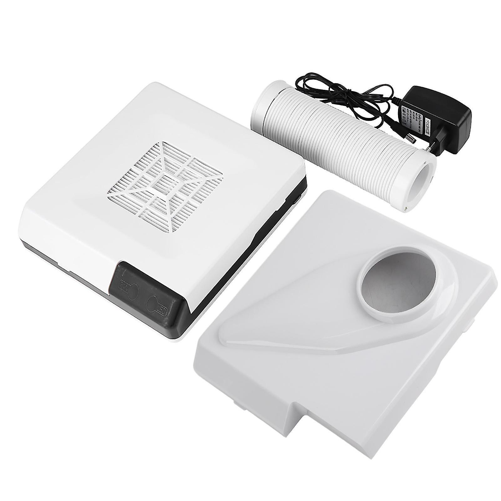 60W 2-in-1 Strong Power Nail Art Dust Suction Collector Manicure Vacuum Cleaner Eu Plug (white)