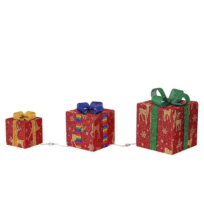 Xmas Ornaments Christmas Box Three-piece Set Birthday Party Decoration Props Ornaments Xmas Gift