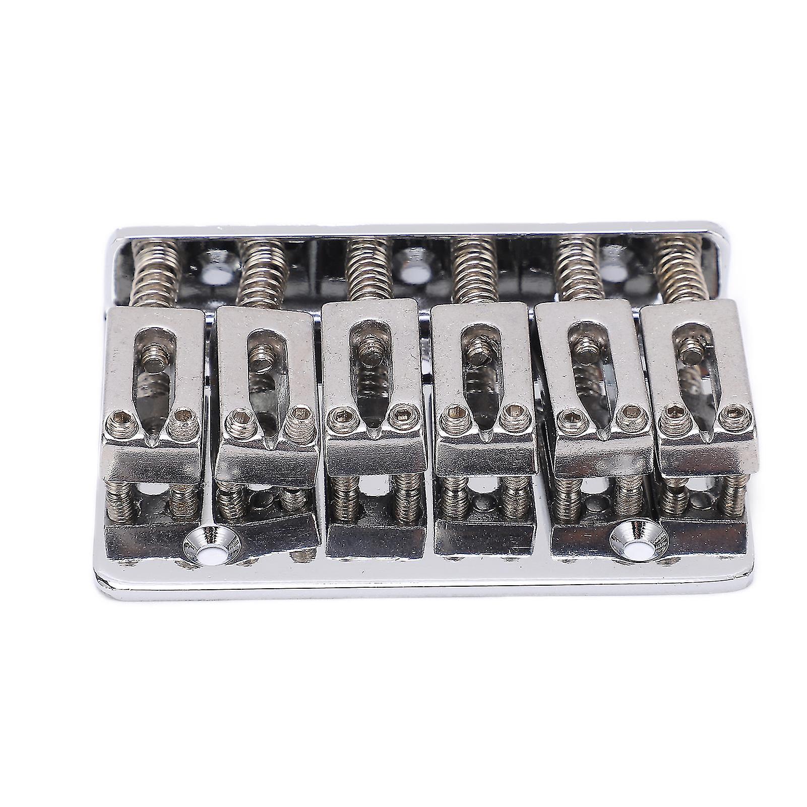 Gitarrenbrücke 6 Saiten Top Loading Design Einstellbare E-Instrument ErsatzteileSilber für M00877